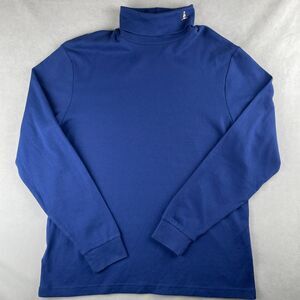 Original Penguin Munsingwear Turtleneck Shirt Men L Blue Long Sleeve Logo Preppy